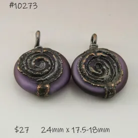 Purple Lentils with Spiral Copper Electroforming