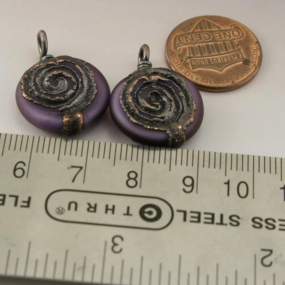 Purple Lentils with Spiral Copper Electroforming
