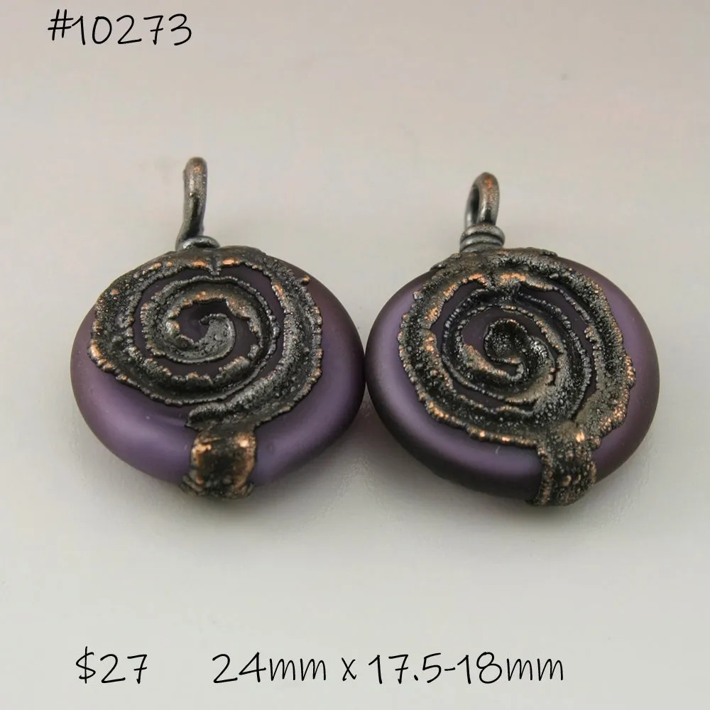 Purple Lentils with Spiral Copper Electroforming