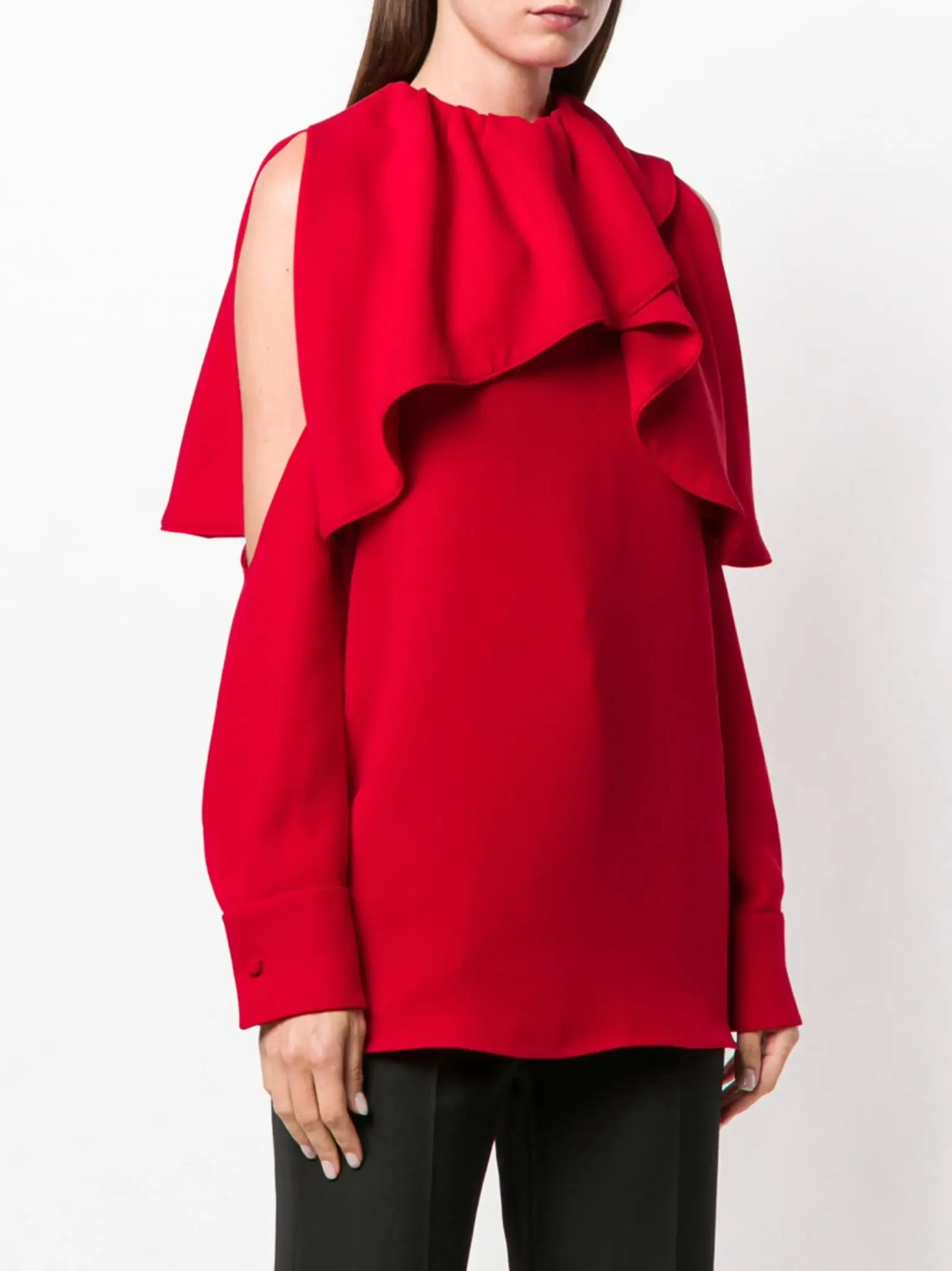 ruffled blouse
