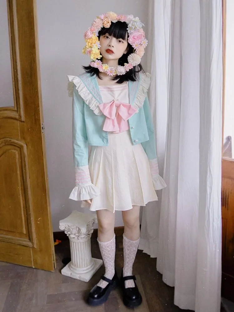Ruffled sailor collar blouse【s0000001143】