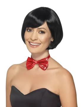 Sequin Bow Tie, Red