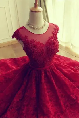 Short homecoming Dress Lace Dress Red Sexy Party Dress
