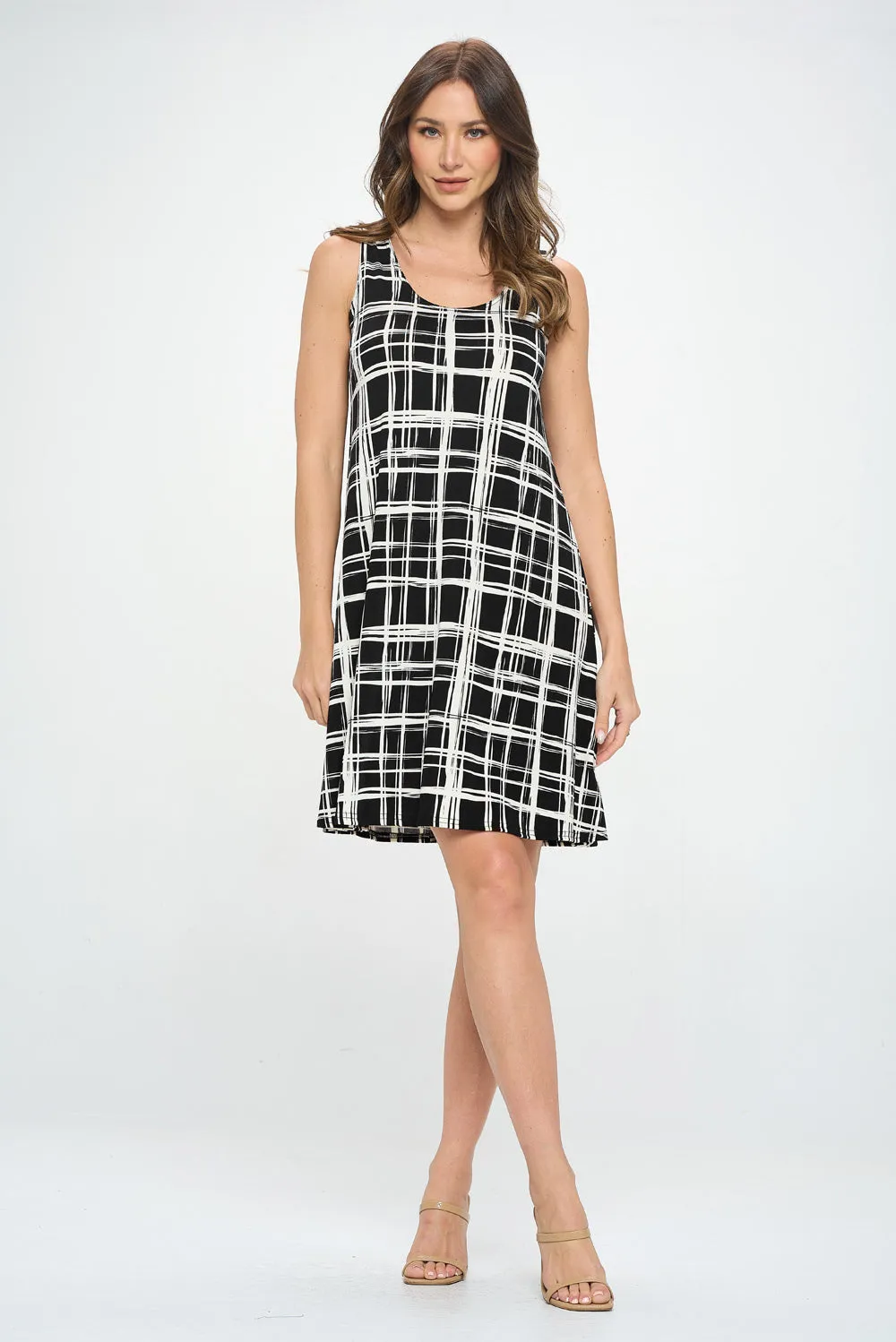 Stretchy Missy Tank Dress Print- 7003BN-TRP1-W387