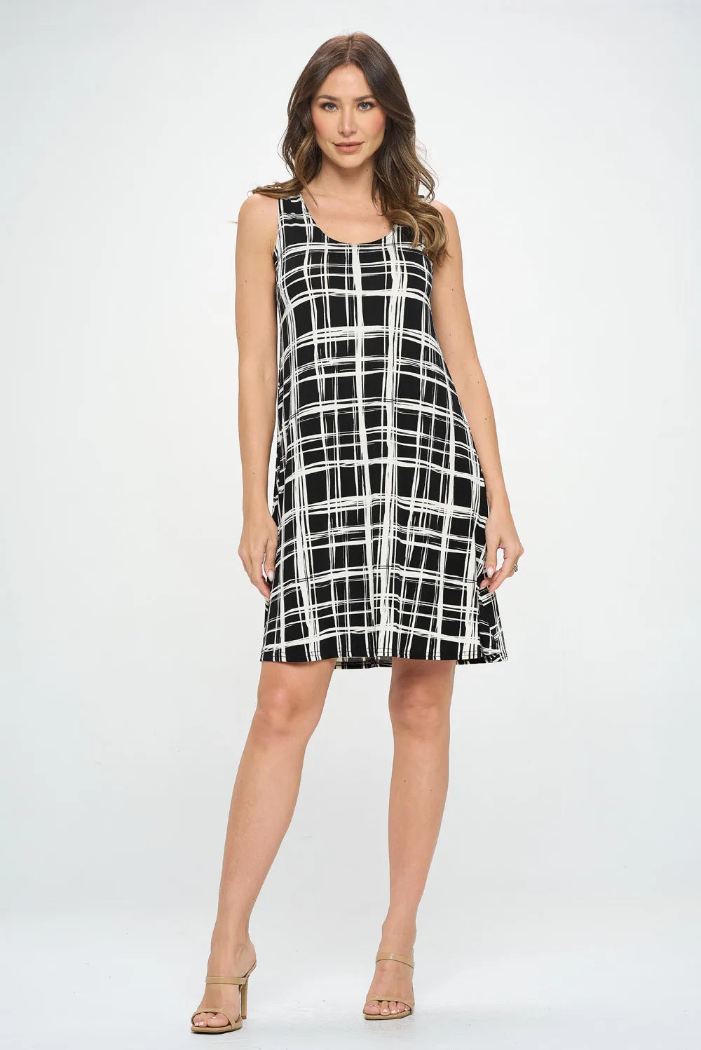 Stretchy Missy Tank Dress Print- 7003BN-TRP1-W387