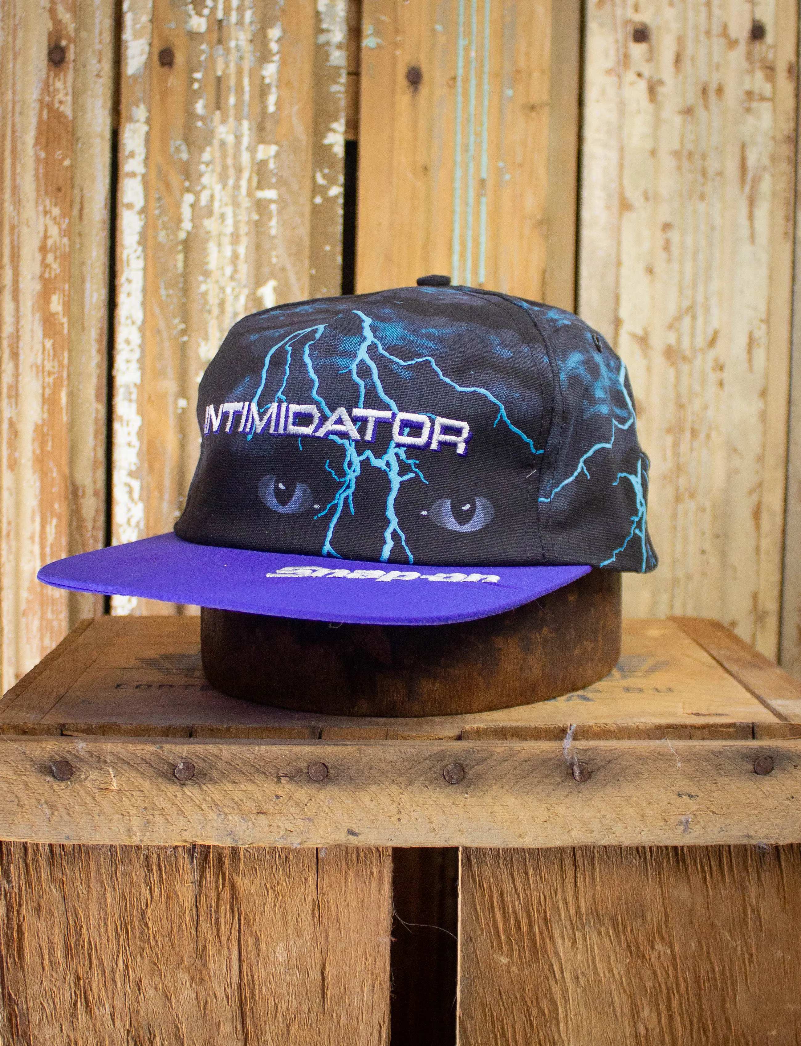 Vintage 90s Intimidator Blue Lighting Trucker Hat