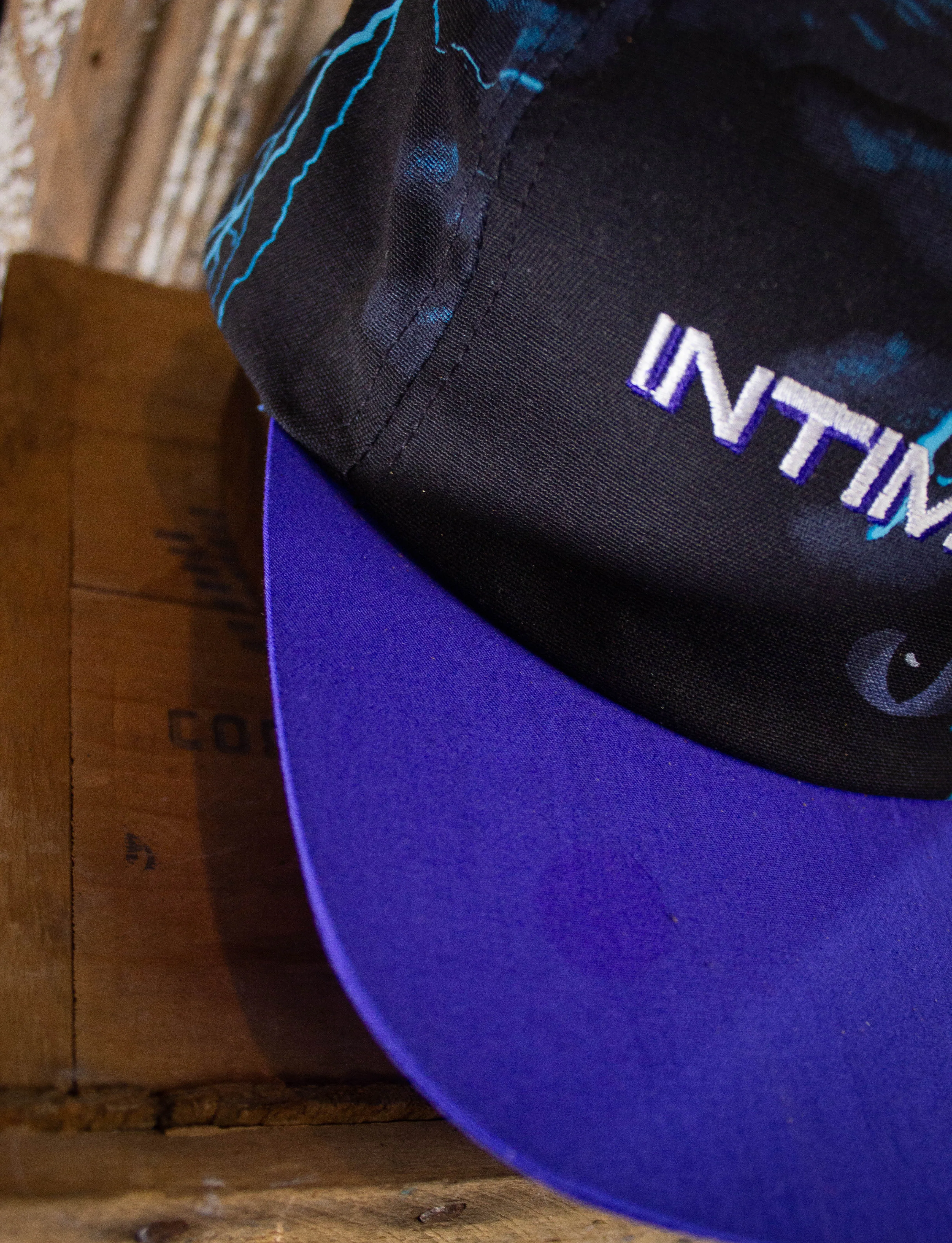 Vintage 90s Intimidator Blue Lighting Trucker Hat