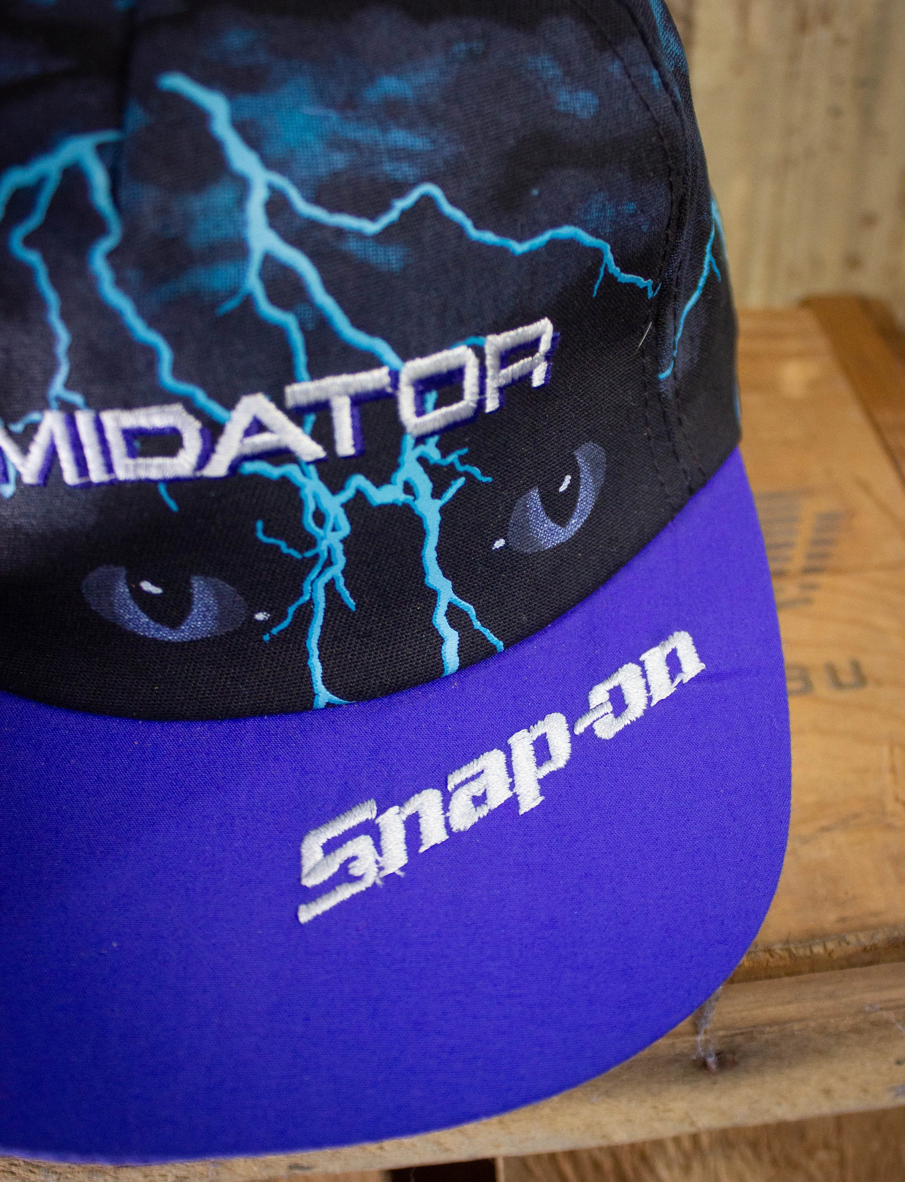 Vintage 90s Intimidator Blue Lighting Trucker Hat