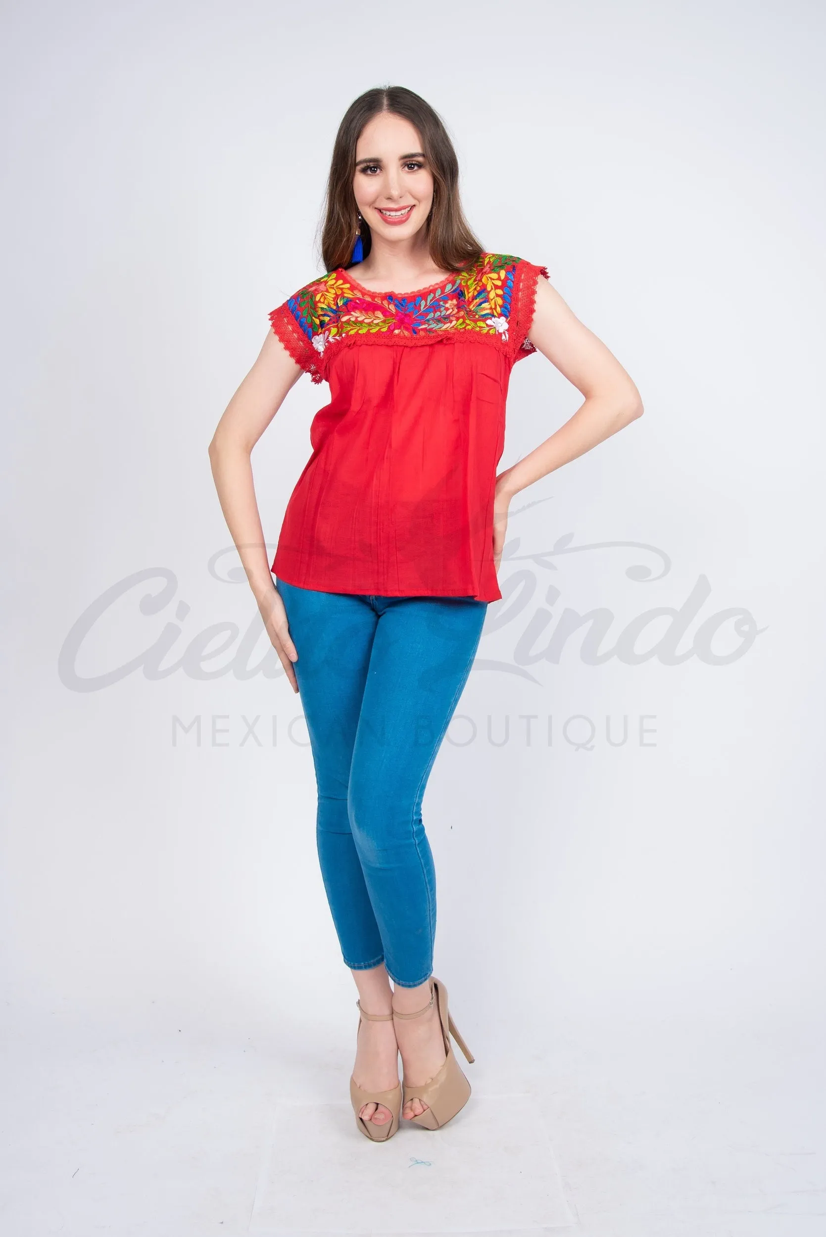 Yaritza Mexican Blouse Red