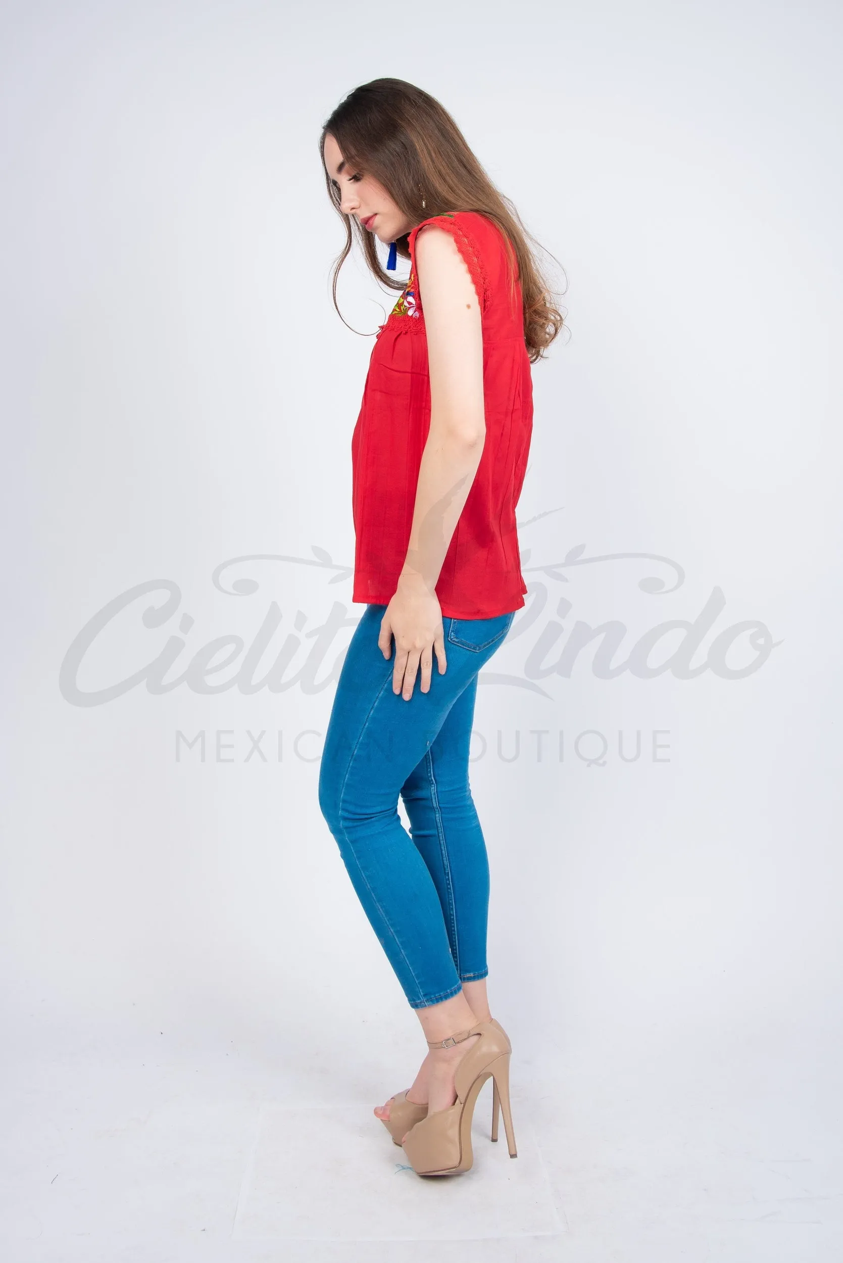 Yaritza Mexican Blouse Red